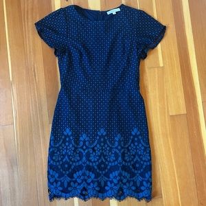 Dark Blue Loft Embroidered Dress